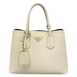 Prada Double Small Bag Cream Leather #358018P13B